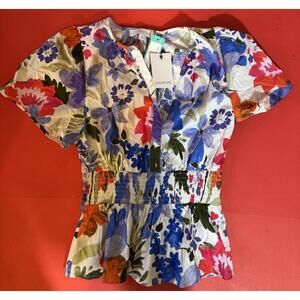 Sugarlips Nessie Peplum Blouse Top Womens Size S NEW